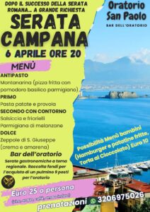 Cena campana per l’acquisto di un pullmino per l’oratorio