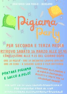 Pigiama party seconda e terza media
