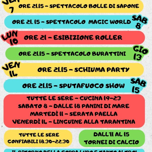 Il programma della festa della Comunità