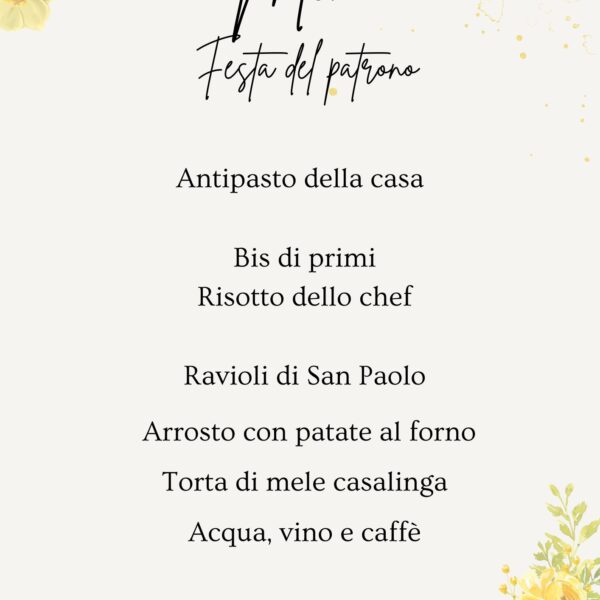 Pranzo Festa del Patrono