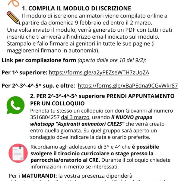 Iscrizioni animatori