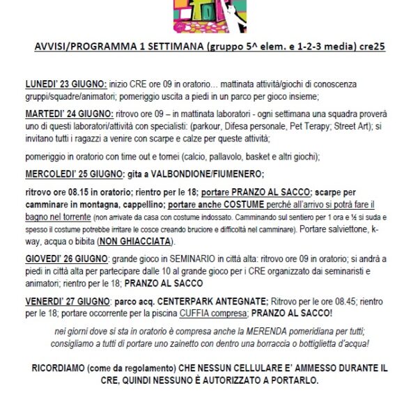 Programma Cre medie