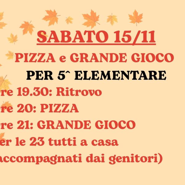 Pizzata e grande gioco per quinta elementare